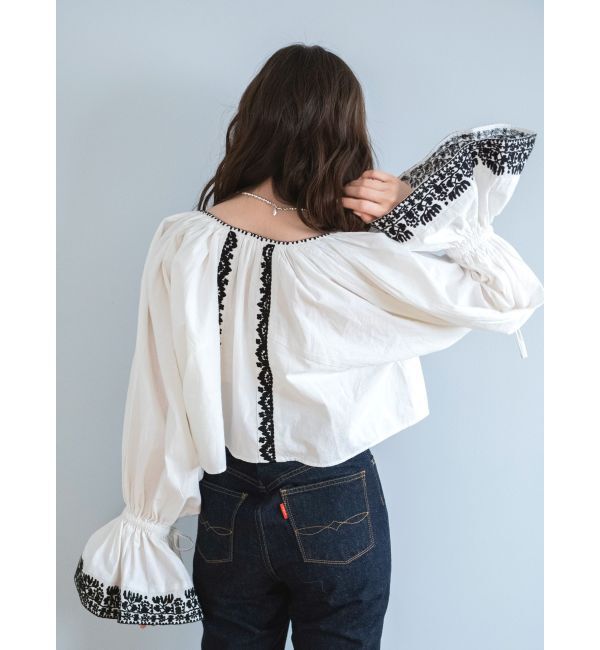 Ungrid「ショートエンブロイダリーブラウス」|シャツ・ブラウス|