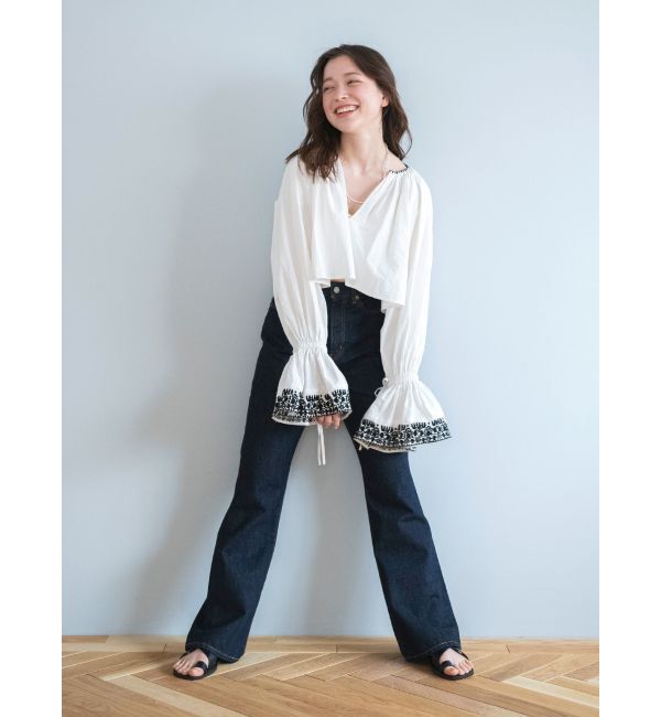 Ungrid「ショートエンブロイダリーブラウス」|シャツ・ブラウス|