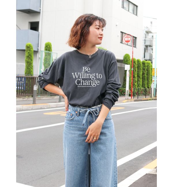Ungrid「【WEB限定】メッセージロゴロングスリーブTee」|Tシャツ・カットソー|