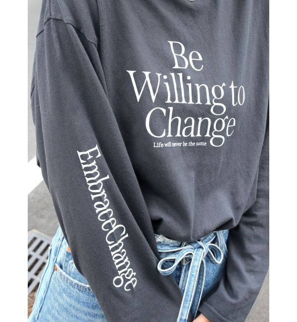 Ungrid「【WEB限定】メッセージロゴロングスリーブTee」|Tシャツ・カットソー|