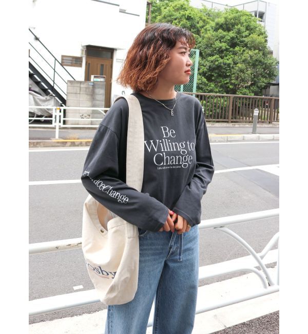 Ungrid「【WEB限定】メッセージロゴロングスリーブTee」|Tシャツ・カットソー|