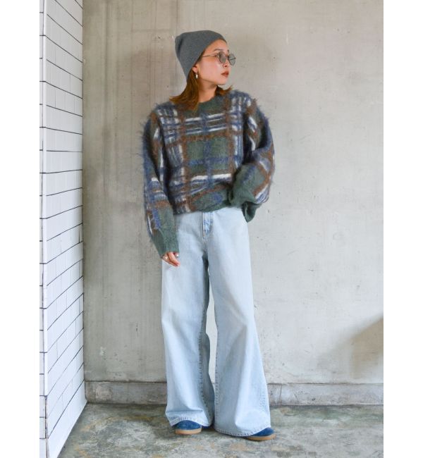 Ungrid「チェックジャカードルーズニット」|ニット・セーター|