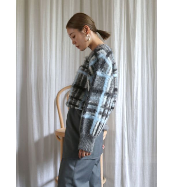 Ungrid「チェックジャカードルーズニット」|ニット・セーター|