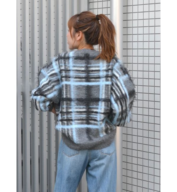 Ungrid「チェックジャカードルーズニット」|ニット・セーター|