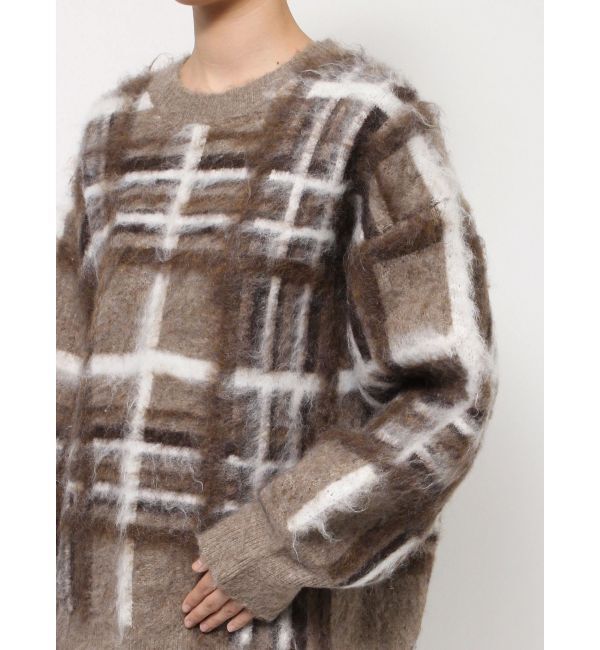 Ungrid「チェックジャカードルーズニット」|ニット・セーター|