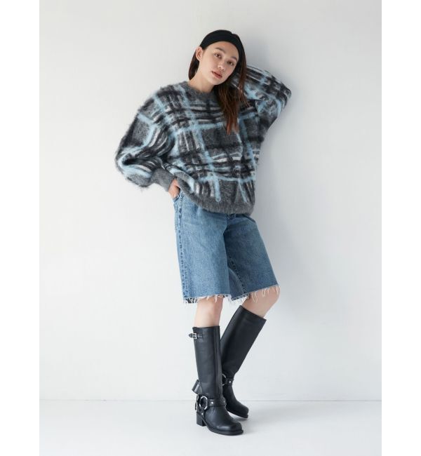 Ungrid「チェックジャカードルーズニット」|ニット・セーター|