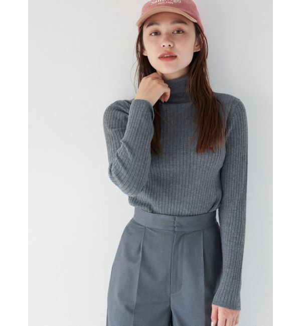 Ungrid「ウォッシャブルタートルニット」|ニット・セーター|グレー