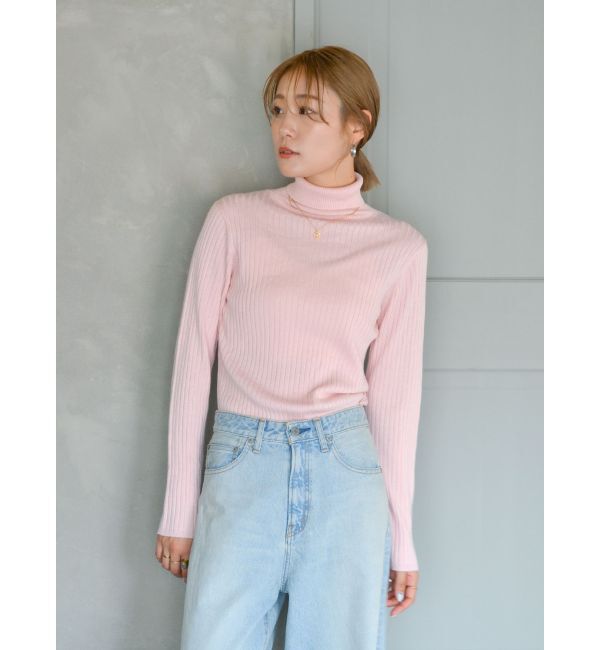 Ungrid「ウォッシャブルタートルニット」|ニット・セーター|ピンク