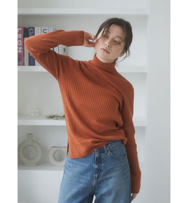 Ungrid「ウォッシャブルタートルニット」|ニット・セーター|オレンジ