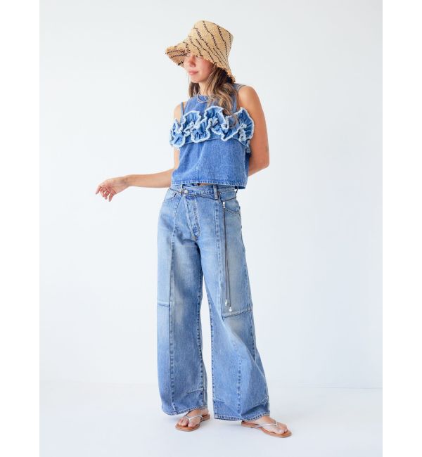 Ungrid「フリルデザインデニムビスチェ」|キャミソール|