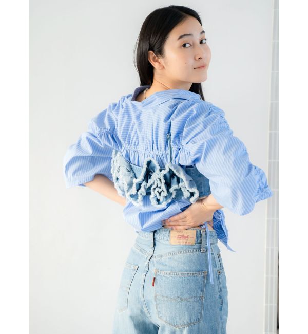 Ungrid「フリルデザインデニムビスチェ」|キャミソール|