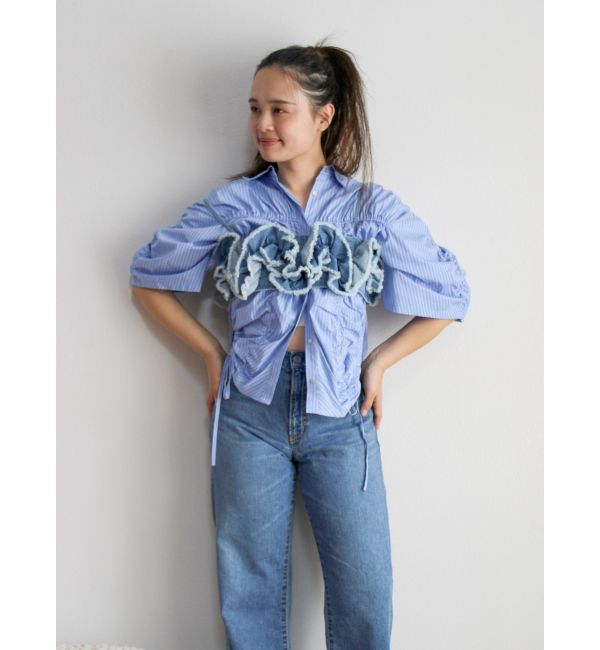 Ungrid「フリルデザインデニムビスチェ」|キャミソール|