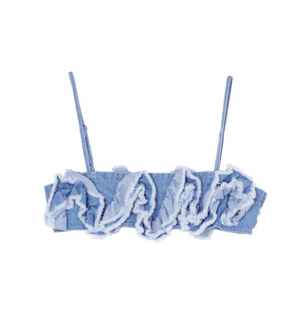 Ungrid「フリルデザインデニムビスチェ」|キャミソール|