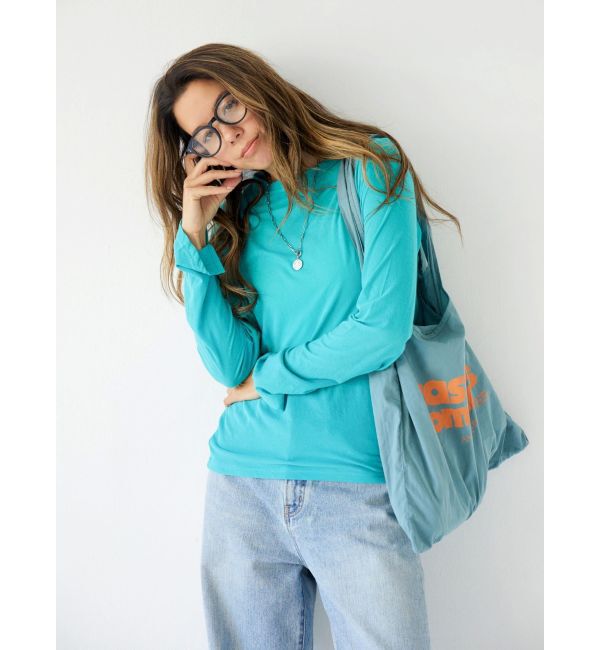 Ungrid「ハイツイストシアーロングスリーブTee」|Tシャツ・カットソー|ターコイズ