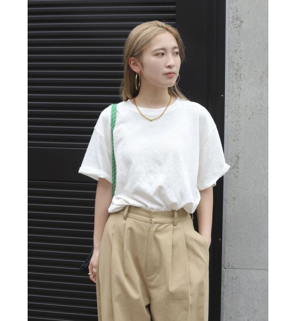 Ungrid「リネン混ボートネックショートTee」|Tシャツ・カットソー|