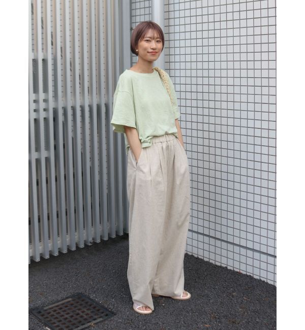 Ungrid「リネン混ボートネックショートTee」|Tシャツ・カットソー|