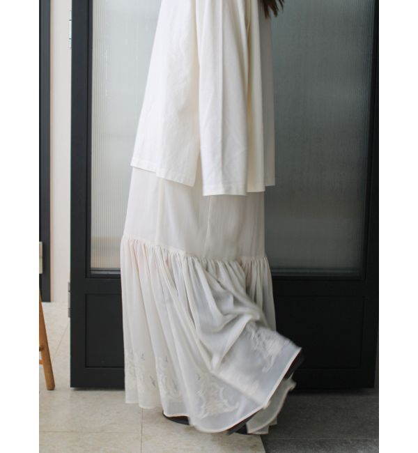 Ungrid「エンブロイダリーシアーデザインスカート」|スカート|