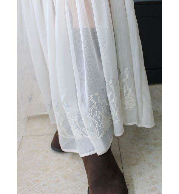 Ungrid「エンブロイダリーシアーデザインスカート」|スカート|