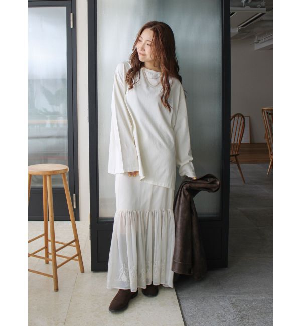 Ungrid「エンブロイダリーシアーデザインスカート」|スカート|