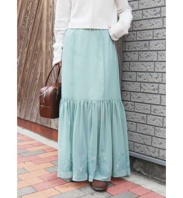 Ungrid「エンブロイダリーシアーデザインスカート」|スカート|