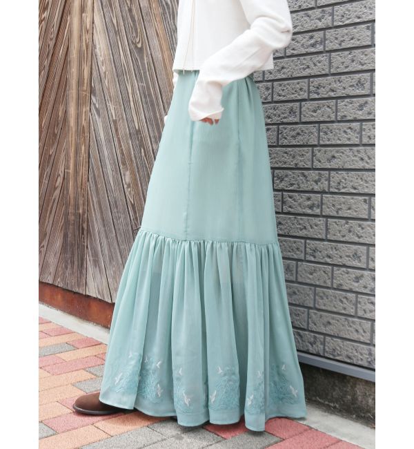 Ungrid「エンブロイダリーシアーデザインスカート」|スカート|