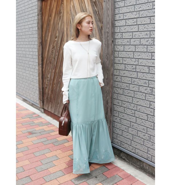 Ungrid「エンブロイダリーシアーデザインスカート」|スカート|