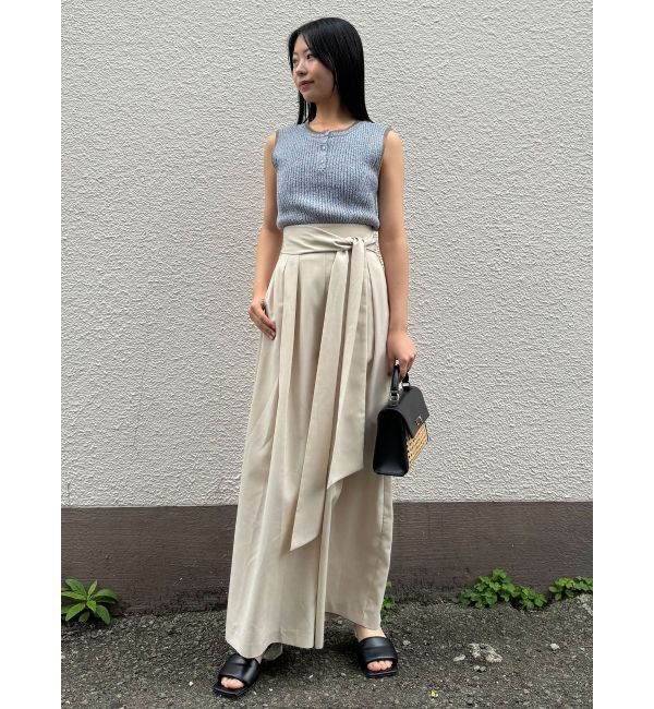 LAGUNAMOON「ウエストリボン2タックワイドパンツ」|その他|