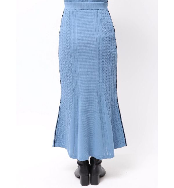 LAGUNAMOON「バイカラーサイドラインレースニットセットアップ」|ワンピース|