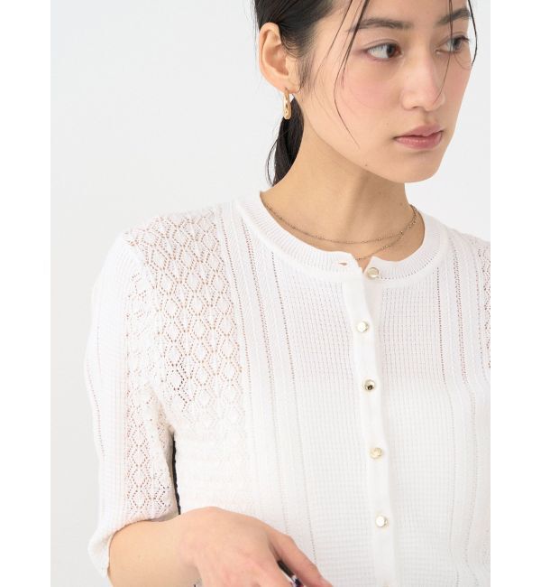 LAGUNAMOON「バイカラーサイドラインレースニットセットアップ」|ワンピース|