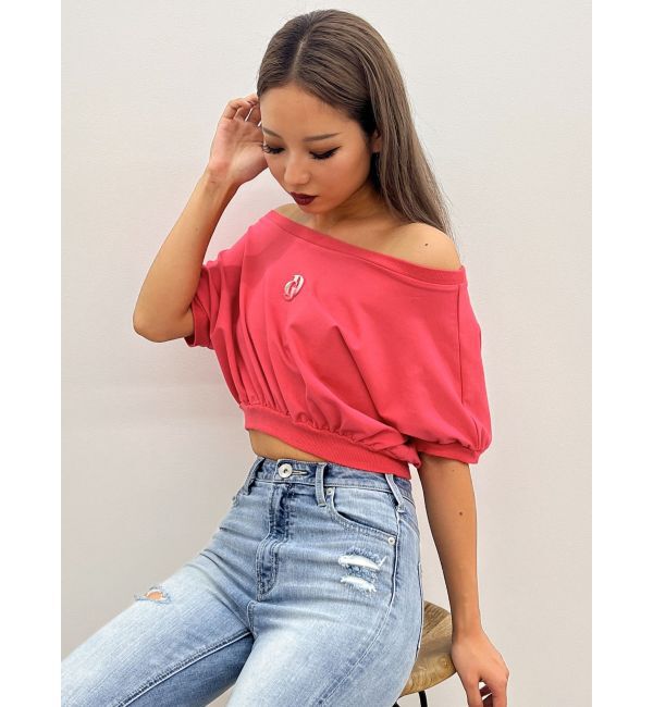 GYDA「GDエンボスオフショルトップス」|Tシャツ・カットソー|