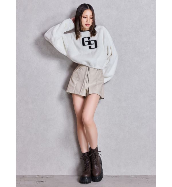 GYDA「フェイクレザーレイヤーショートパンツ」|その他|