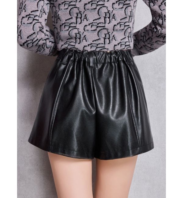 GYDA「フェイクレザーレイヤーショートパンツ」|その他|