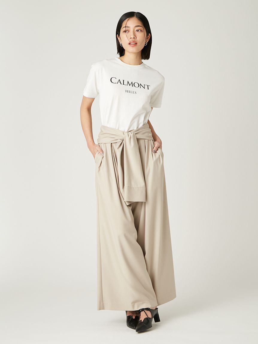 FRAY I.D「ウエストロールタックワイドパンツ／ハンドウォッシャブル」|チノ|