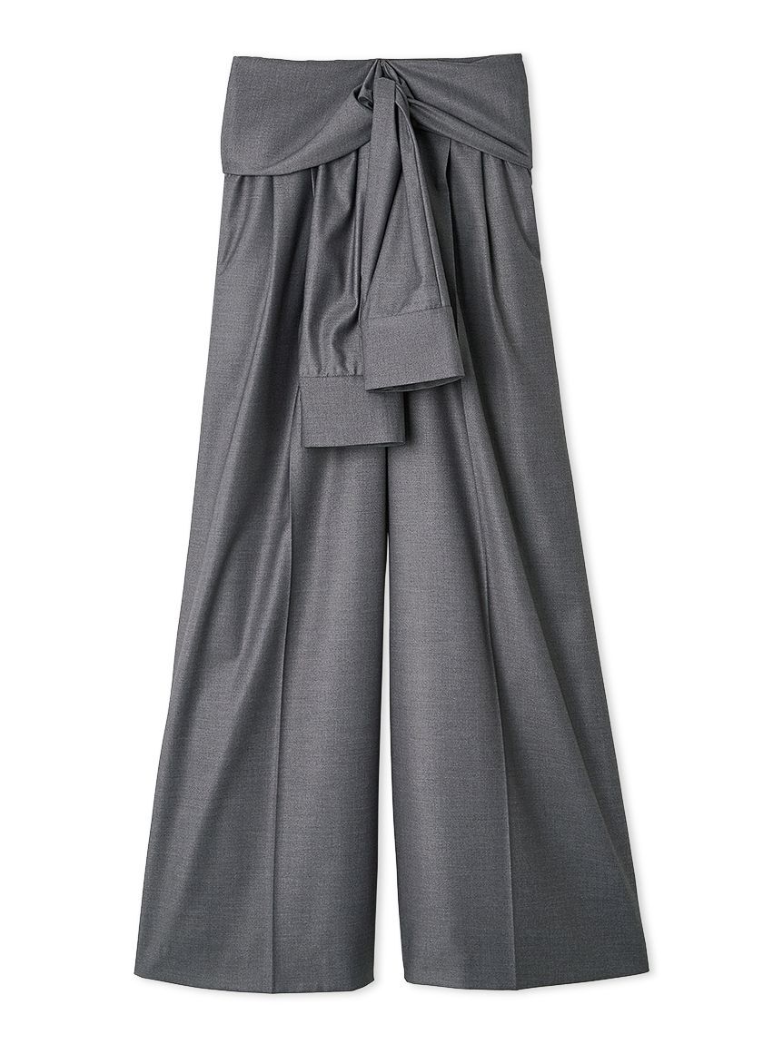 FRAY I.D「ウエストロールタックワイドパンツ／ハンドウォッシャブル」|チノ|