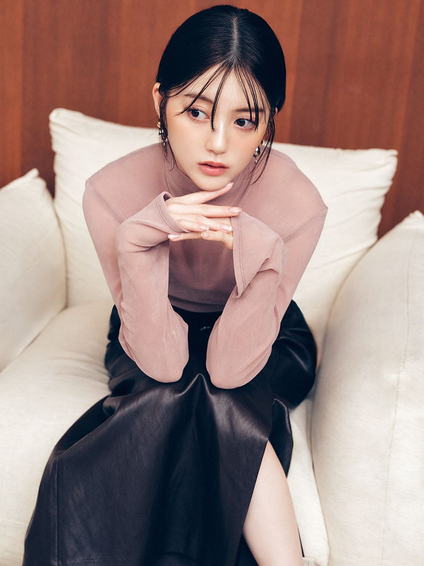 FRAY I.D「バックオープンフロッキーチュールトップス」|Tシャツ・カットソー|