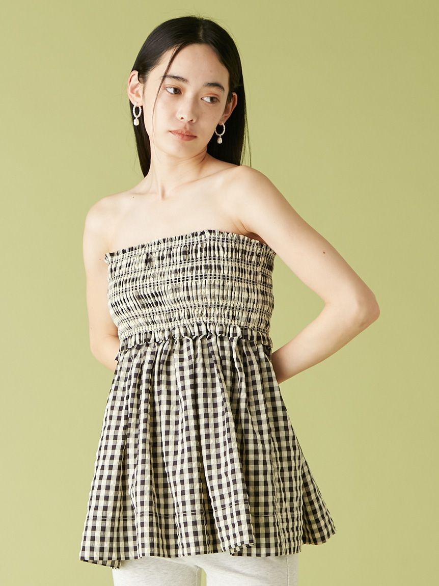 LILY BROWN「3wayシャーリングペプラムトップス」|Tシャツ・カットソー|