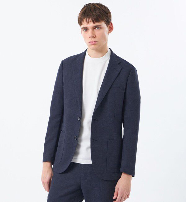 MACKINTOSH PHILOSOPHY「テーラードジャージージャケット 杢カラミストレッチ」|テーラードジャケット|ネイビー