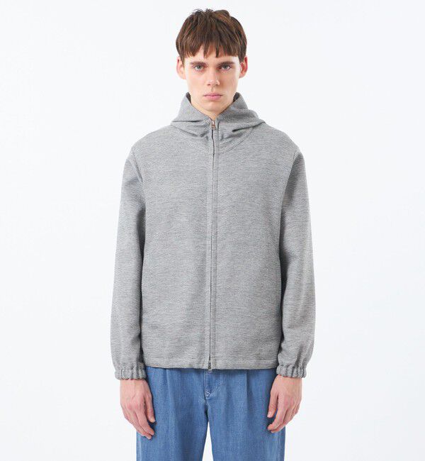 MACKINTOSH PHILOSOPHY「テーラードジャージー フーデッドパーカー 杢カラミストレッチ」|ブルゾン・スタジャン|