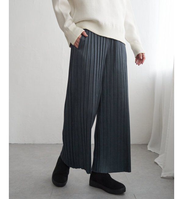 ikka「【親子コーデ】スエードライクプリーツワイドパンツ」|その他|