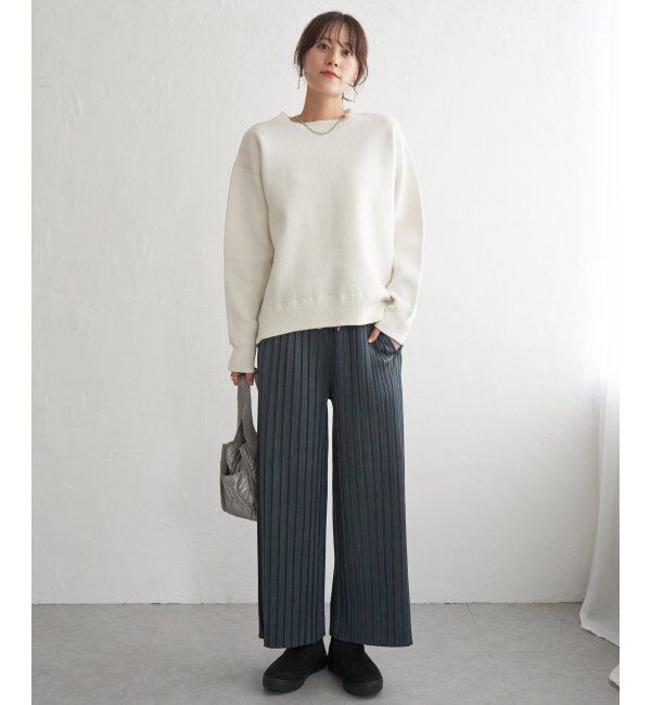 ikka「【親子コーデ】スエードライクプリーツワイドパンツ」|その他|