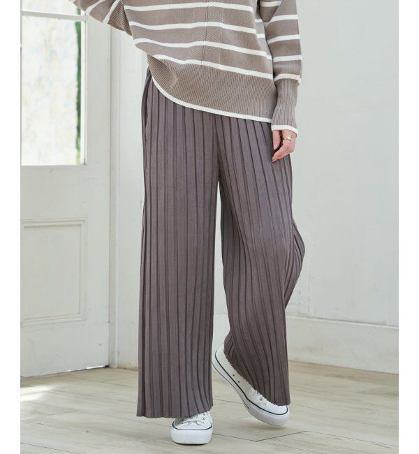 ikka「【親子コーデ】スエードライクプリーツワイドパンツ」|その他|