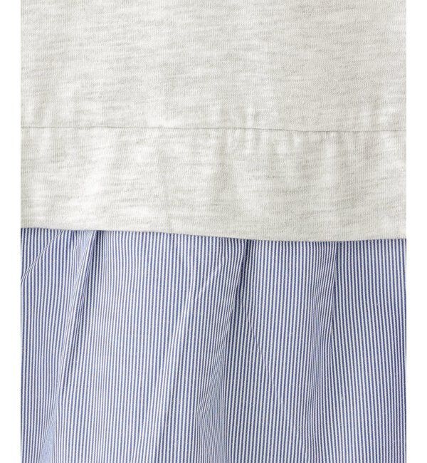 ikka kids「裾布帛フリル7分袖Tトレ（120~160cm）」|Tシャツ・カットソー|