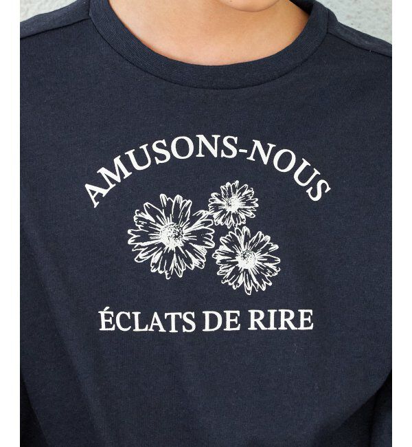 ikka kids「裾布帛フリル7分袖Tトレ（120~160cm）」|Tシャツ・カットソー|