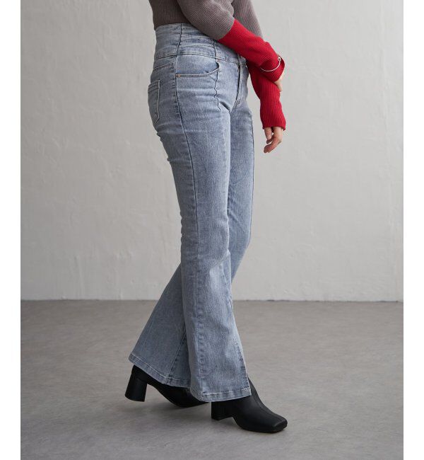 VENCE share style「ハイウエストセンタースリットデニム」|デニム|