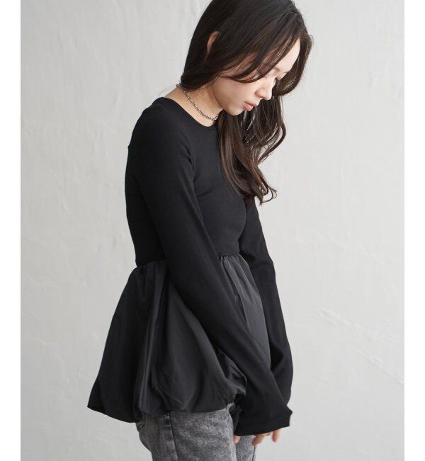 VENCE share style「異素材コンビバルーンチュニック」|ニット・セーター|