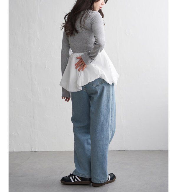 VENCE share style「異素材コンビバルーンチュニック」|ニット・セーター|