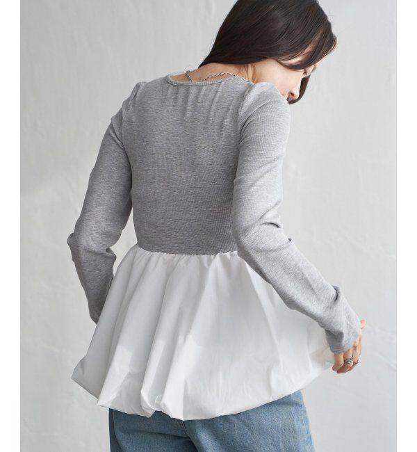 VENCE share style「異素材コンビバルーンチュニック」|ニット・セーター|