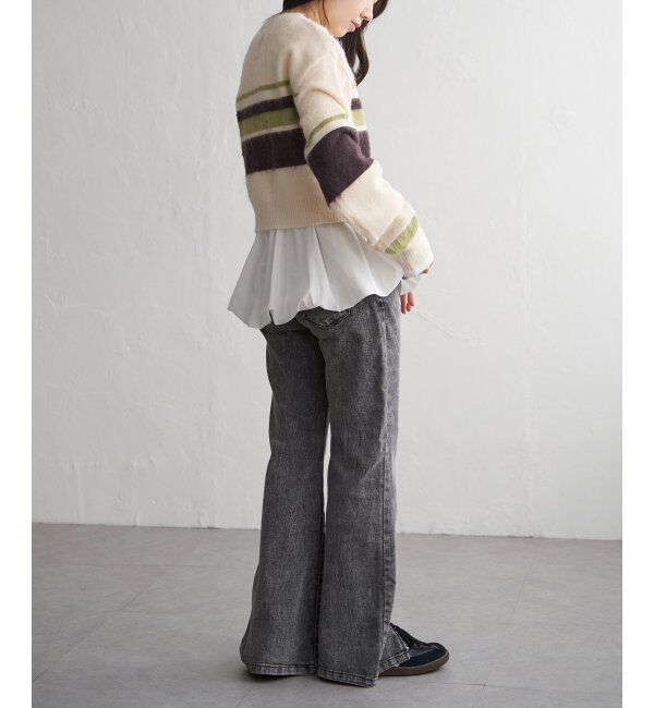 VENCE share style「異素材コンビバルーンチュニック」|ニット・セーター|