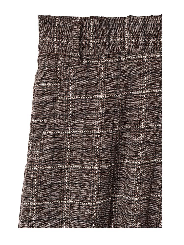 STYLE DELI「ステッチチェック柄ワイドパンツ」|スラックス|