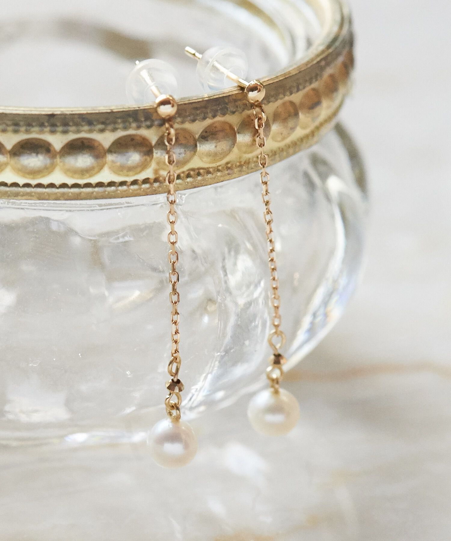 Phoebe「【K10】チェーンパールピアス/BOX付き」|ピアス|